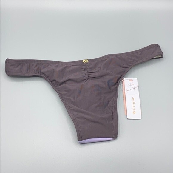 PILYQ Lavender Color Block Teeny Bikini Bottoms Women's Size Medium - Picture 2 of 7